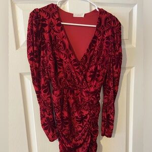 Velvety Red LongSleeve Dress